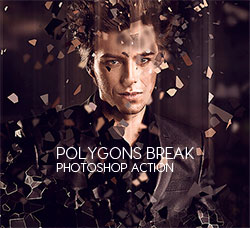 极品PS动作－鳞片抽离(含高清视频教程)：Polygons Break Photoshop Action